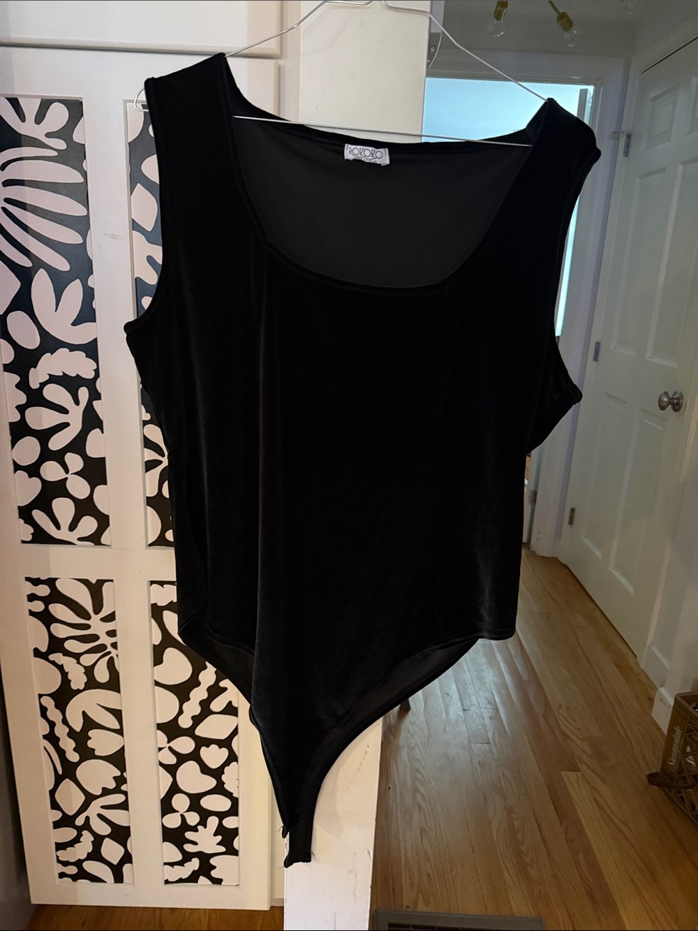 ASOS Black Velvet Scoop Neck Bodysuit